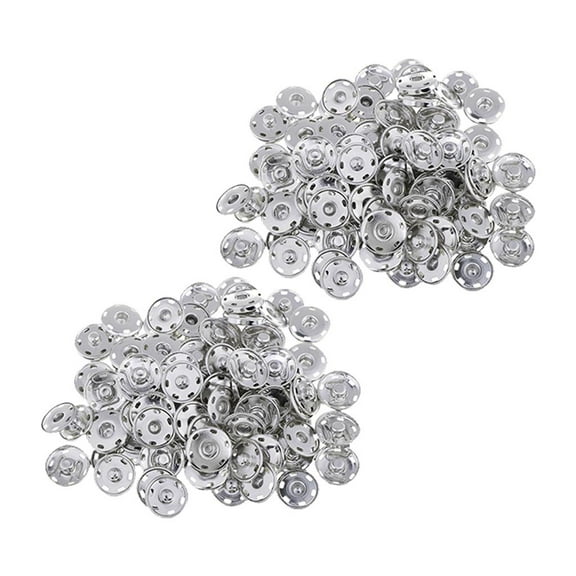 100 Sets 19mm 21mm Sew-on Buttons Press Button Metal Snap Fasteners For Dress Coat Clothing Sweater Pants Bag Hat