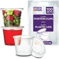 100 Sets 5.5 oz.100 sets 5 oz. Plastic Clear Portion Cups Snack