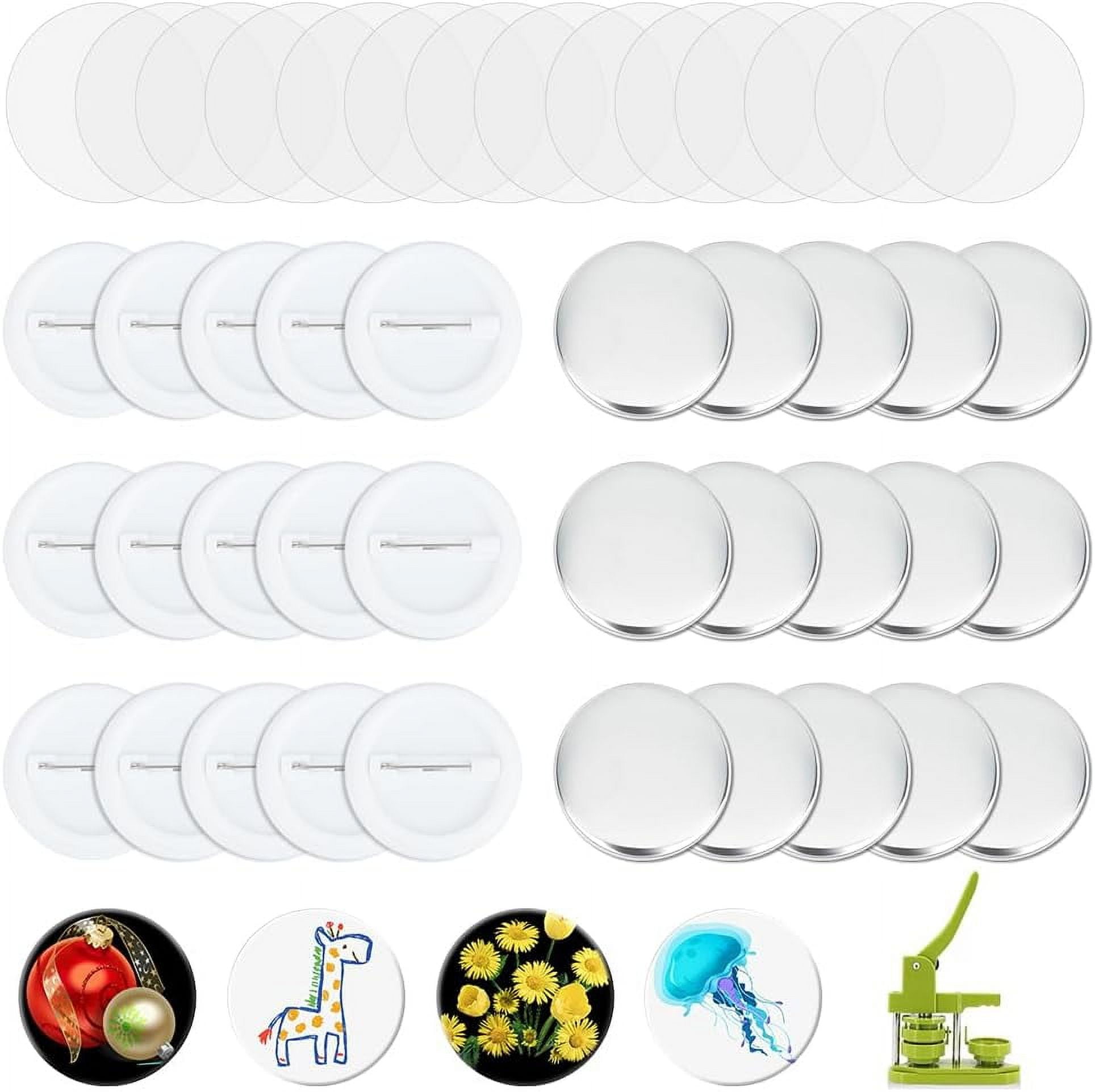 100 Sets Button Maker Supplies 1.73 Inch/ 44mm Pin Back Button Parts