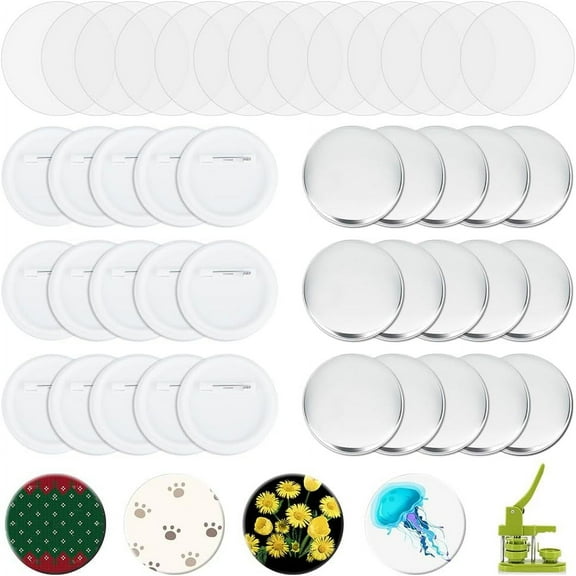 100 Sets Button Maker Supplies 2.28 Inch/ 58mm Pin Back Button Parts