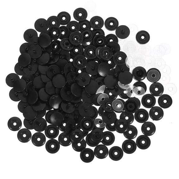 100 Sets Cloth Buttons Snap Button Baby 1.3X1.3CM Black