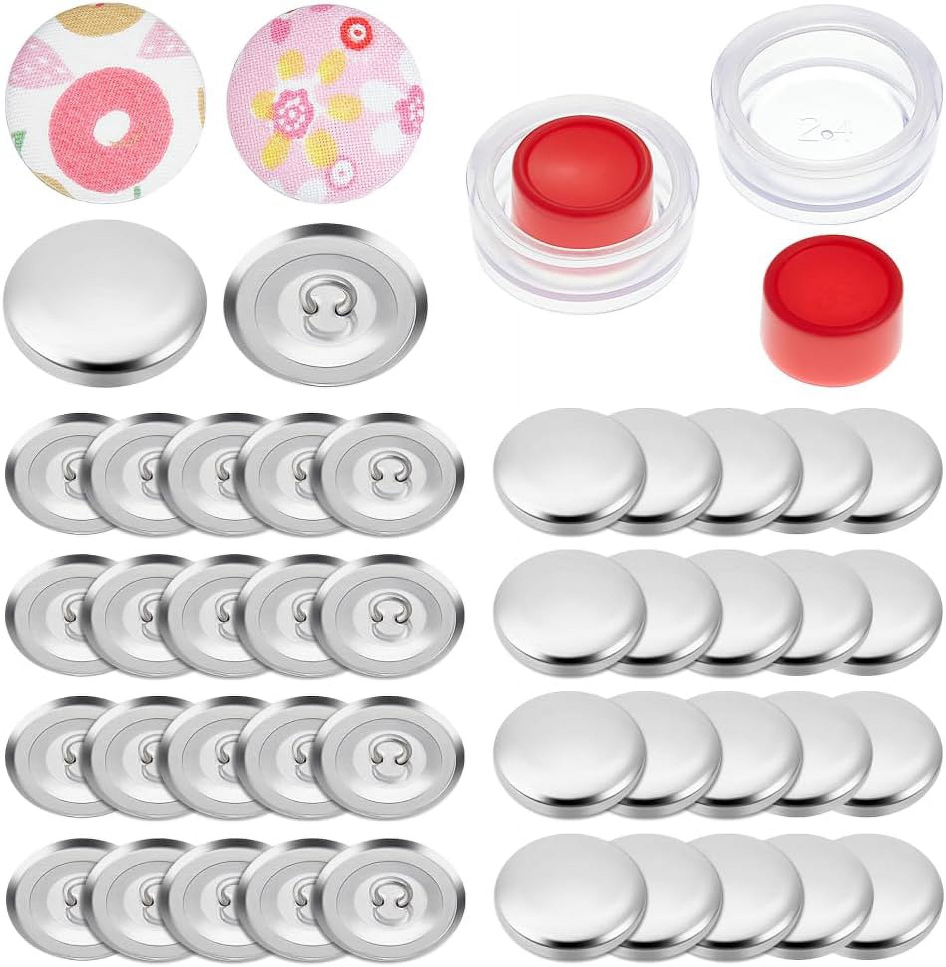 100 Sets Cover Button Kit with Tools Fabric Button Making Kit Fabric ...