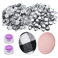 thumbnail image 1 of 100 Sets Cover Buttons Kit with Tools Size to Self DIY Fabric Cloth 0.59 Inch, 1 of 7