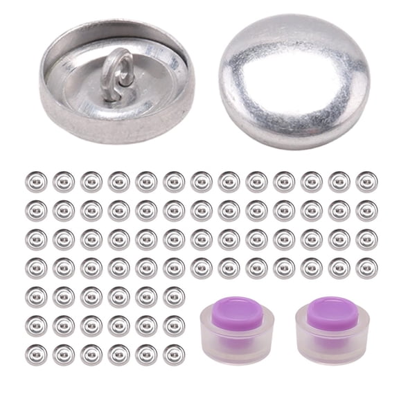100 Sets Cover Buttons Kit with Tools Size to Self DIY Fabric Cloth 0.59 Inch
