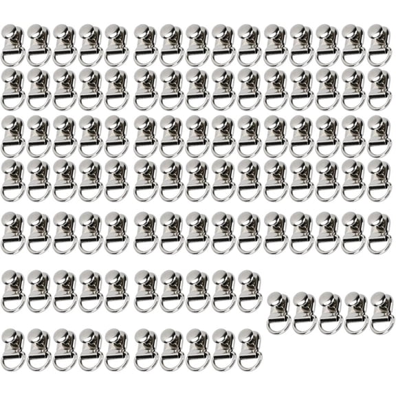 100 Sets D Ring Shoelace Buckle, Brass Metal Boot Lace Hooks Eyelet Repair Kit Bag Rivet Tool For Shoe Leather Diy Craft Boot Silver 9x14mm