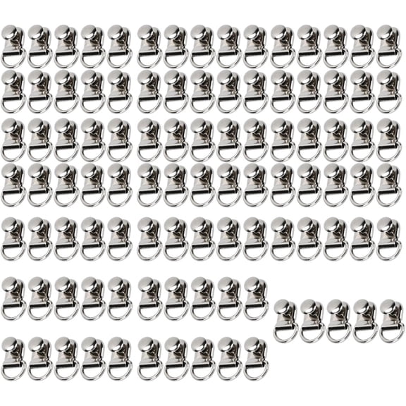 100 Sets D Ring Shoelace Buckle, Brass Metal Boot Lace Hooks, Eyelet Repair Kit for Shoes, Silver