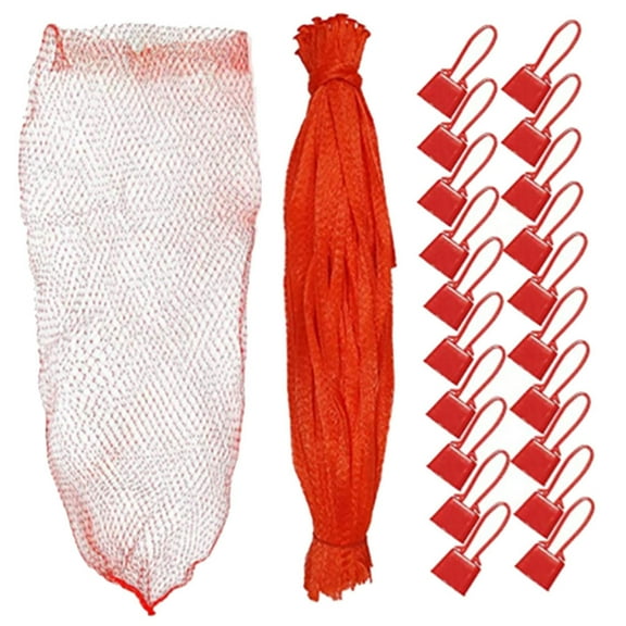 PENIKOKO Reusable Vegetable Bags Red Mesh 100 Sets 15.7x1.8x0.8in For Households Grocery Shopping