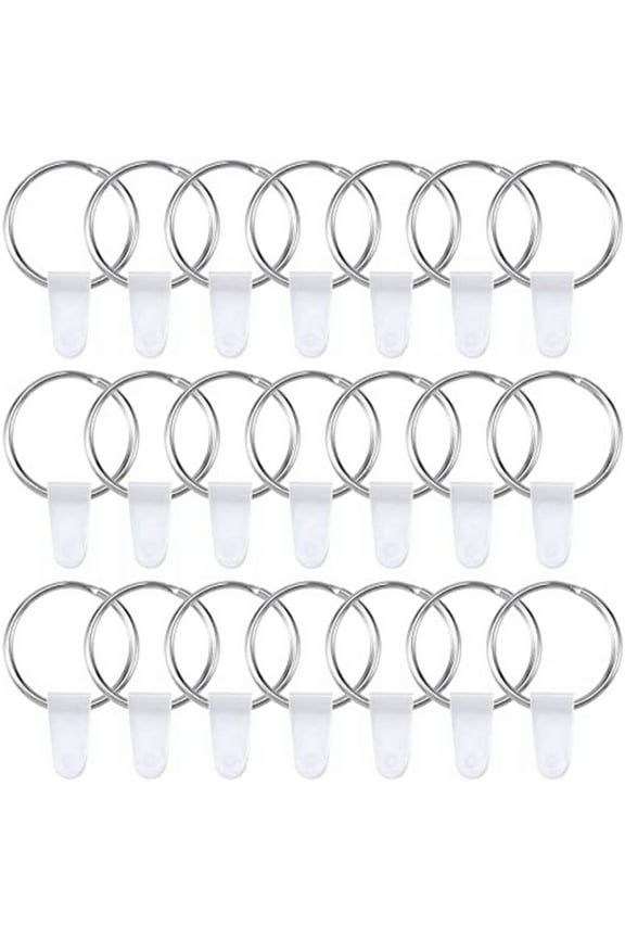 100 Sets Keychain Rings for Crafts, Round Split Key Rings, Metal Keychain Connector with Snap Tabs, Blanks Key Rings