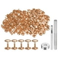 thumbnail image 1 of 100 Sets Leather Rivets 12 x 12mm Metal with 3 Setter Tools, Light Gold Tone, 1 of 7