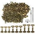 thumbnail image 1 of 100 Sets Leather Rivets 3 Size Metal with 3 Setter Tools, Bronze Tone, 1 of 6
