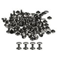 thumbnail image 1 of 100 Sets Leather Rivets 6x8mm Double Cap Rivets Gun-black, 1 of 6