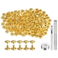 thumbnail image 1 of 100 Sets Leather Rivets 8 x 10mm Metal with 3 Setter Tools, Gold Tone, 1 of 7