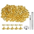 thumbnail image 1 of 100 Sets Leather Rivets 8 x 12mm Metal with 3 Setter Tools, Gold Tone, 1 of 7
