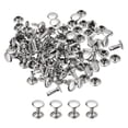 thumbnail image 1 of 100 Sets Leather Rivets 8mm Double Cap Rivets 10mm Height Studs Silver Tone, 1 of 6