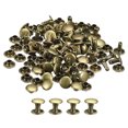 thumbnail image 1 of 100 Sets Leather Rivets 8mm Double Cap Rivets 8mm Height Metal Studs Rivet, Bronze Tone, 1 of 6