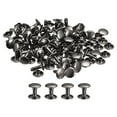 thumbnail image 1 of 100 Sets Leather Rivets 9mm Double Cap Rivets 10mm Height Metal Studs Rivet, Gun-black, 1 of 6