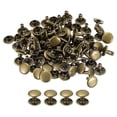 thumbnail image 1 of 100 Sets Leather Rivets 9mm Double Cap Rivets 8mm Height Studs Bronze Tone, 1 of 6