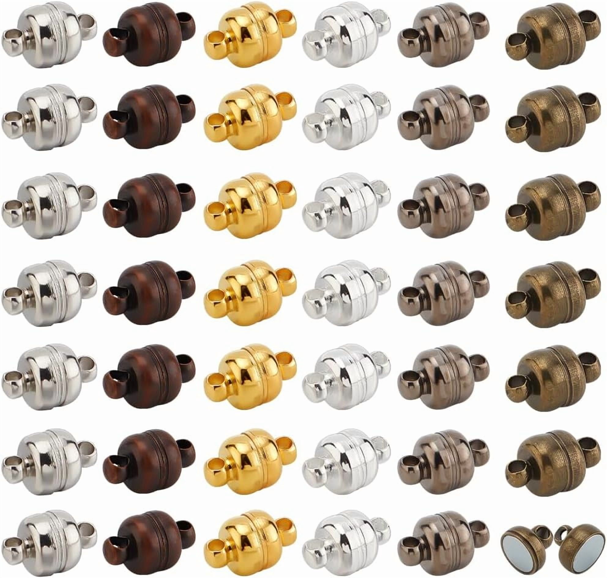 100 Sets Magnetic Clasps Mixed Color Necklace Bracelet Clasps Oval Brass Magnet Converter Jewelry Clasps Extenders Locking Clasps for Bracelet Necklace Jewelry Making 11x7mm 1set
