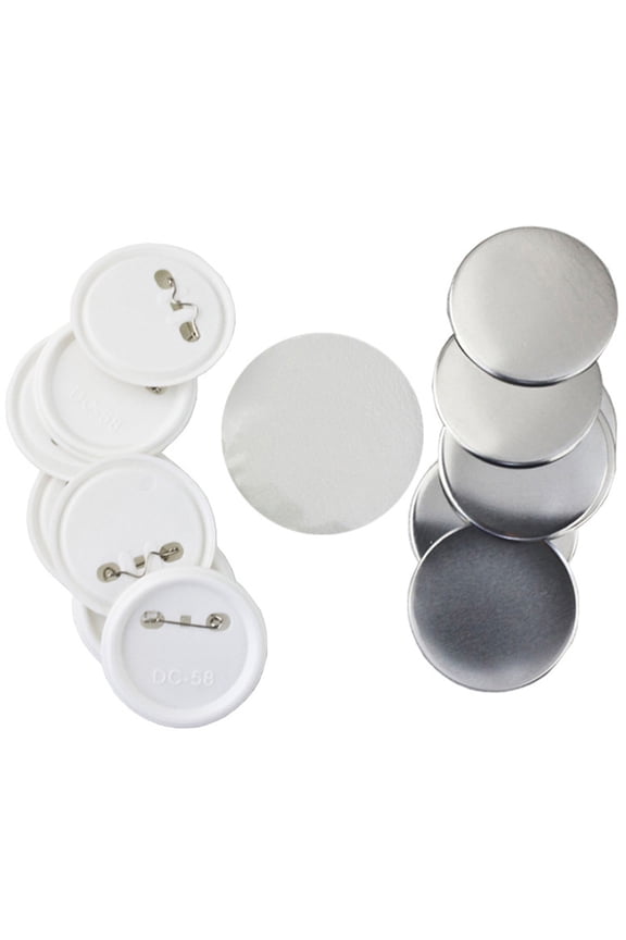 100 Sets Metal Blank Badge Brooches Lapel Pin DIY Parts for Button Maker Machine