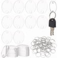 thumbnail image 1 of 100 Sets Oval Key Tag Acrylic Key Labels Clear Blank Key Chains Key Identifiers with Metal Split Keyring for DIY Crafts Key Organizing 1.38 x 1.13 Inch, 1 of 6