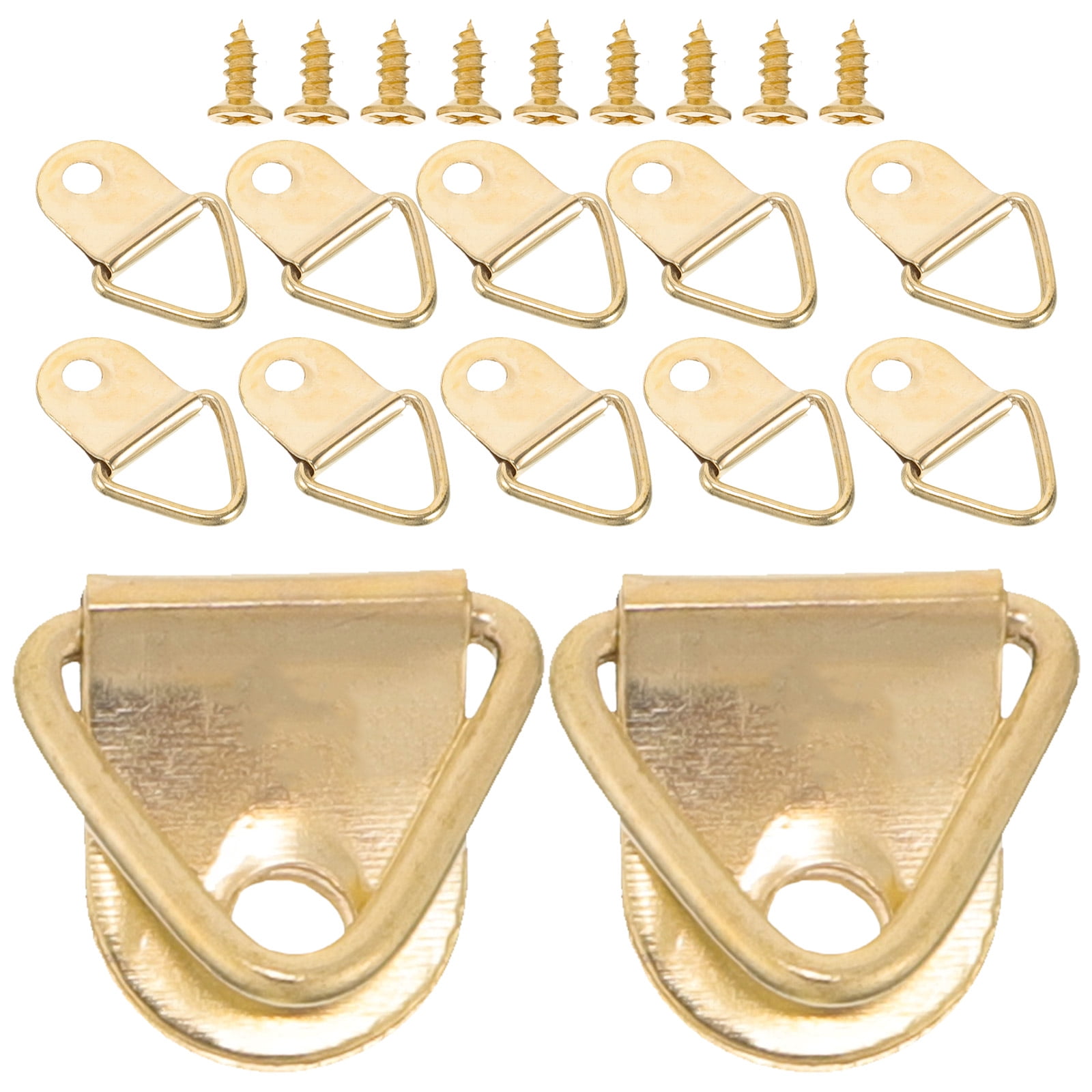 100 Sets Photo Frame Hooks Metal Picture Frame Hangers Triangle Ring Hangers with Screws for Gallery Paintings Art Work Walmart