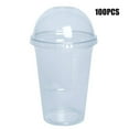 100 Sets Plastic Cups With Dome Lids for Iced Cold Drink Coffee Tea