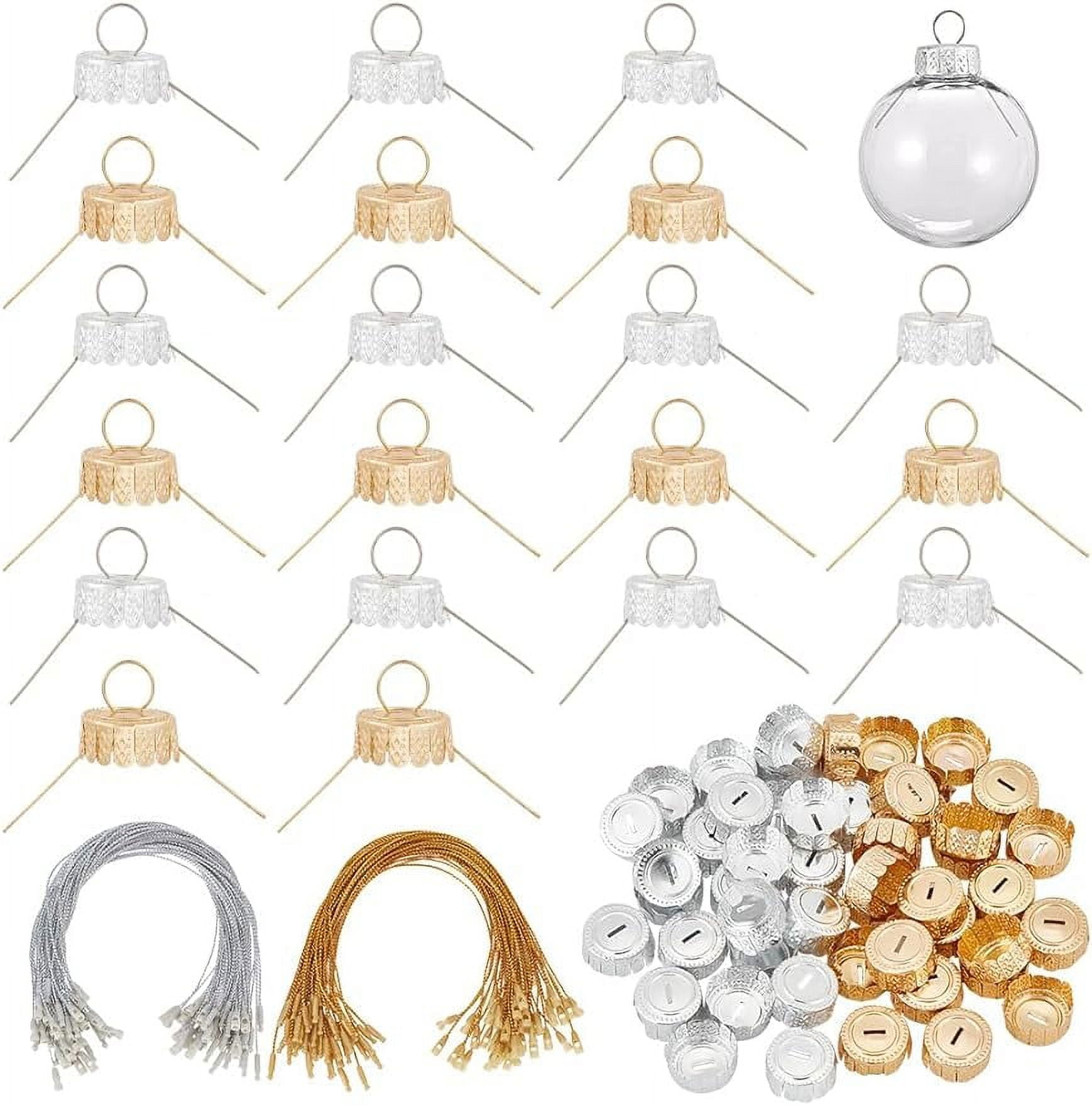 100 Sets Round Christmas Ornament caps 2 Colors Aluminum Christmas