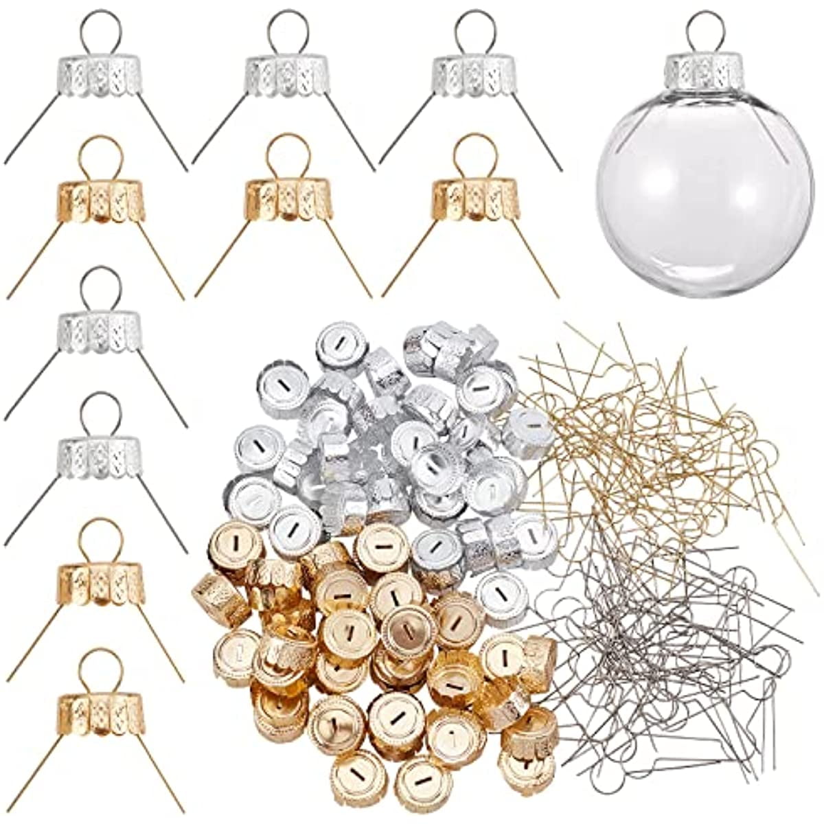 NOBRAND Aluminum Christmas Ornament Caps, 100 Sets Replacement