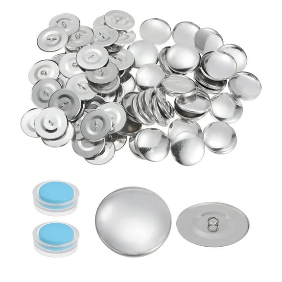 100 Sets Self Cover Button Kit 38mm Metal Aluminum Button with 2 Tools
