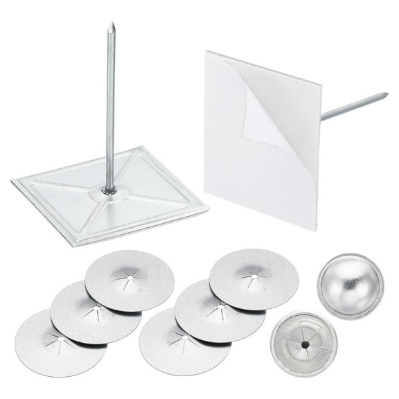 100 Sets Self Stick Insulation Pins 2-1/2inch, 1.5 Inch Self Locking Washers Round 7/8 Inch Aluminum Insulation Hangers