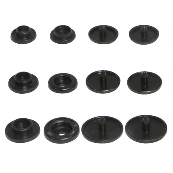UKCOCO Black Plastic Button Snaps Round Sewing Fasteners 100 Sets