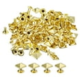 thumbnail image 1 of 100 Sets Spike Rivet 7mm Pyramid Rapid Rivet Studs Square Spikes Gold Tone, 1 of 6