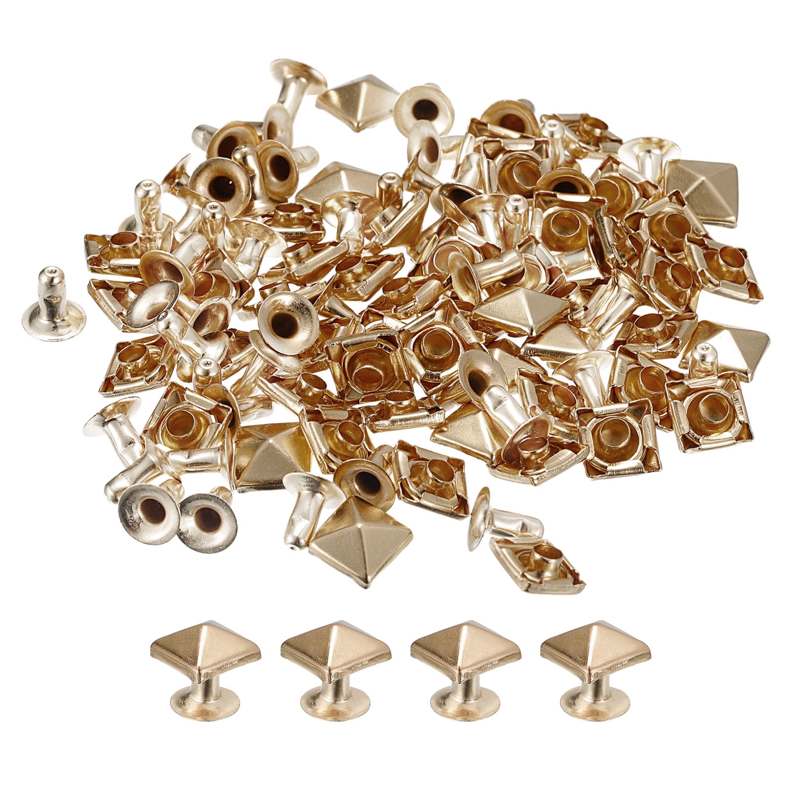 100 Sets Spike Rivet 7mm Pyramid Rapid Rivet Studs Square Spikes Light ...