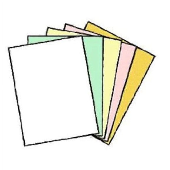 100 Sets of 5 Part NCR Carbonless Paper, 500 Sheets, Reverse Collated, Appleton