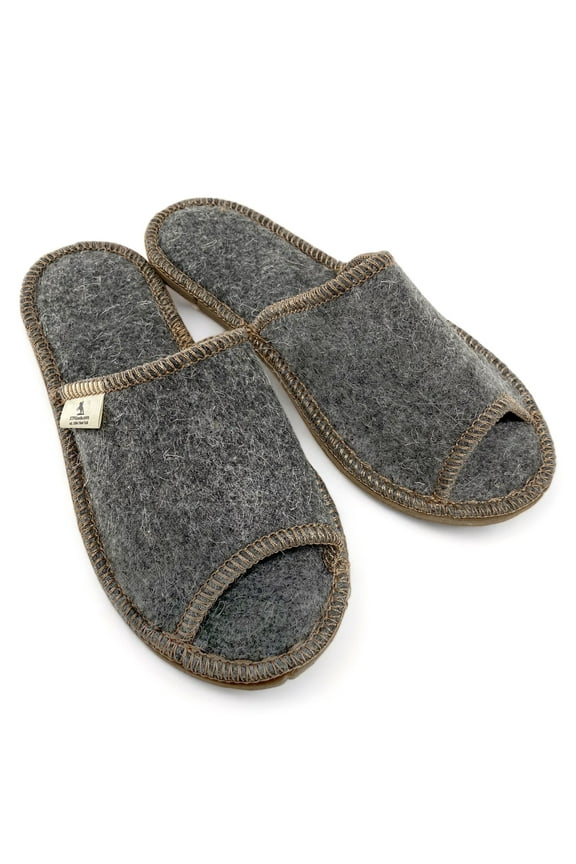 100% Sheep Wool House Slippers Optima Open Toe Men's Slippers Indoor Bedroom Slippers Comfy Slippers (US-Size, numeric_12)