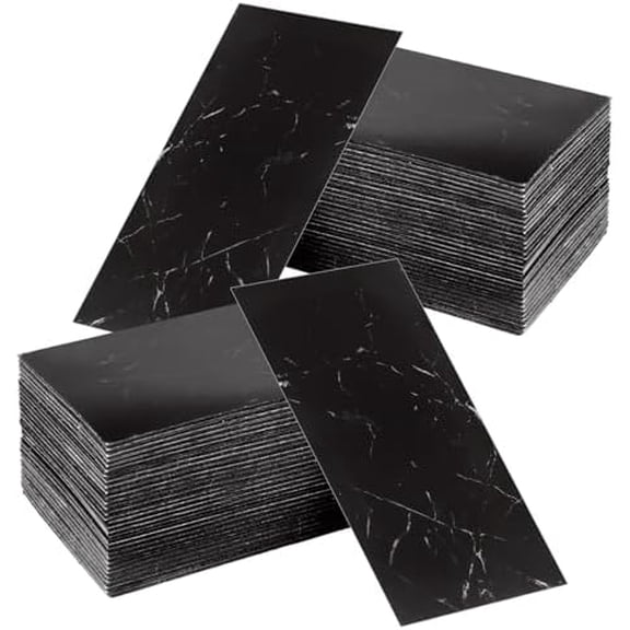 100 Sheet 3"x6" Peel and Stick Tile Backsplash Balck Stick on Backsplash Tiles for Kitchen Wall Waterproof Sticky Backsplash for Bathroom$$Tools