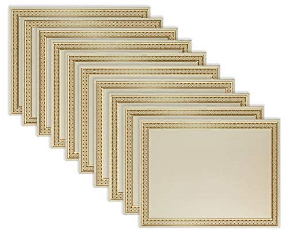 100 Sheet Award Certificate Paper, Gold Foil Metallic Border, Ivory Letter  Size Blank Paper, by Better Office Products, Diploma Certificate Paper
