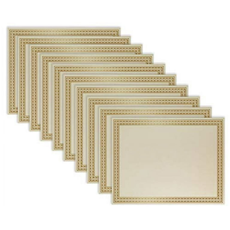 Chinco Certificate Paper Gold Foil Metallic Border Blank Award  Certificate for Recognition Appreciation, Laser and Inkjet Printer  Compatible, 11 x 8.5 Inches (50 Pieces) : Office Products