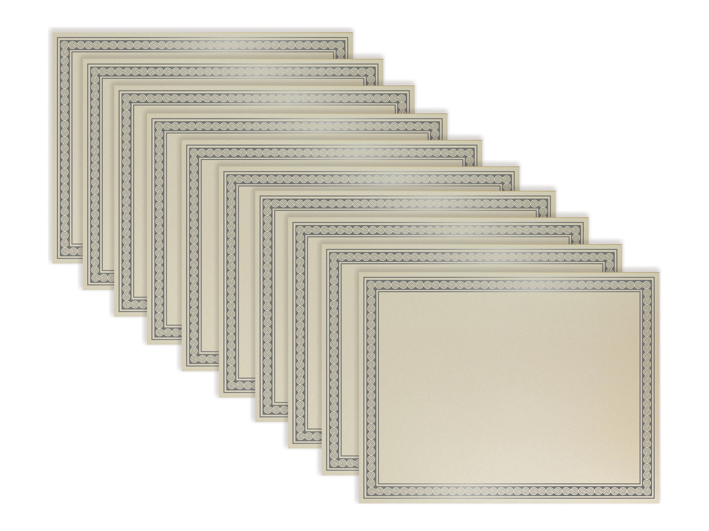 100 Sheet Award Certificate Paper, Silver Foil Metallic Border, Ivory Letter Size Blank Paper, by Better Office Products, Diploma Certificate Paper, Laser and Inkjet Printer Friendly, 8.5 x 11 Inches