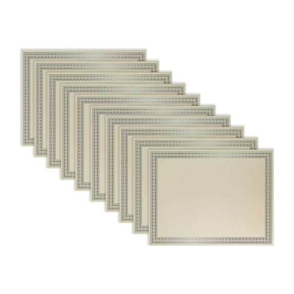 100 Sheet Award Certificate Paper, Silver Foil Metallic Border, Ivory Letter Size Blank Paper, by Better Office Products, Diploma Certificate Paper, Laser and Inkjet Printer Friendly, 8.5 x 11 Inches