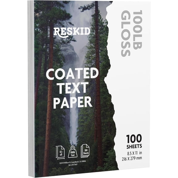 100 Sheet Pack of Double-Sided 100lb Gloss Text Digital Laser C2S Paper  Perfect for Color Laser Printing, Design Proposals, Flyers, Brochures | 8.5 x 11 | 100lb Gloss Text | Glossy Coated