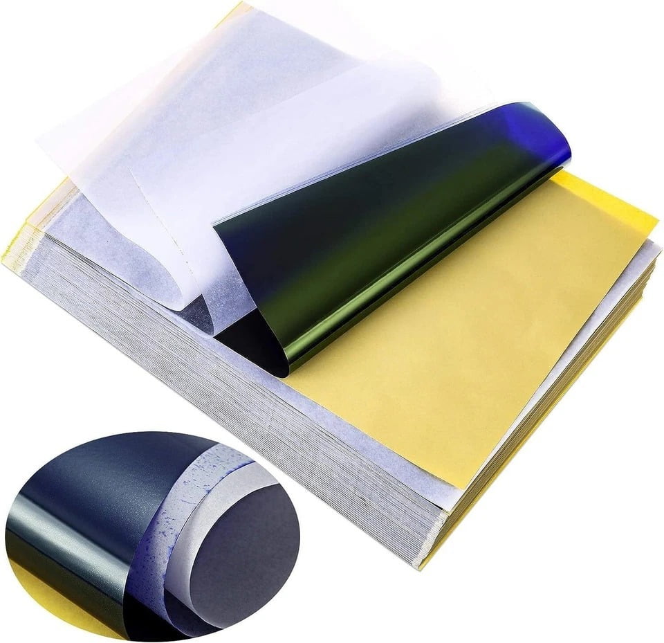 100-Sheet Tattoo Transfer Paper - Thermal Carbon Stencil Tracing Paper