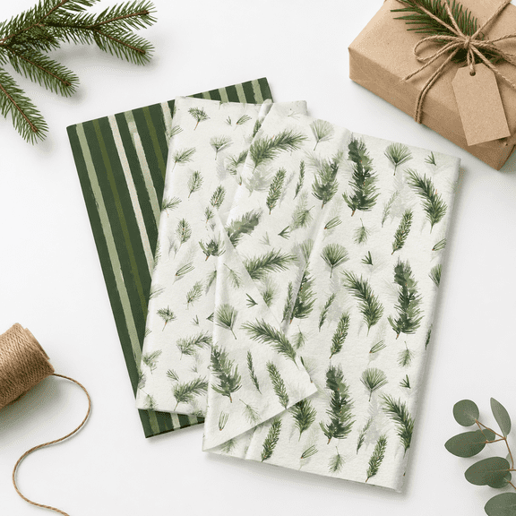 100 Sheet Watercolor Forest & Greenery Gift Wrap Tissue Paper, 14x20 Inch