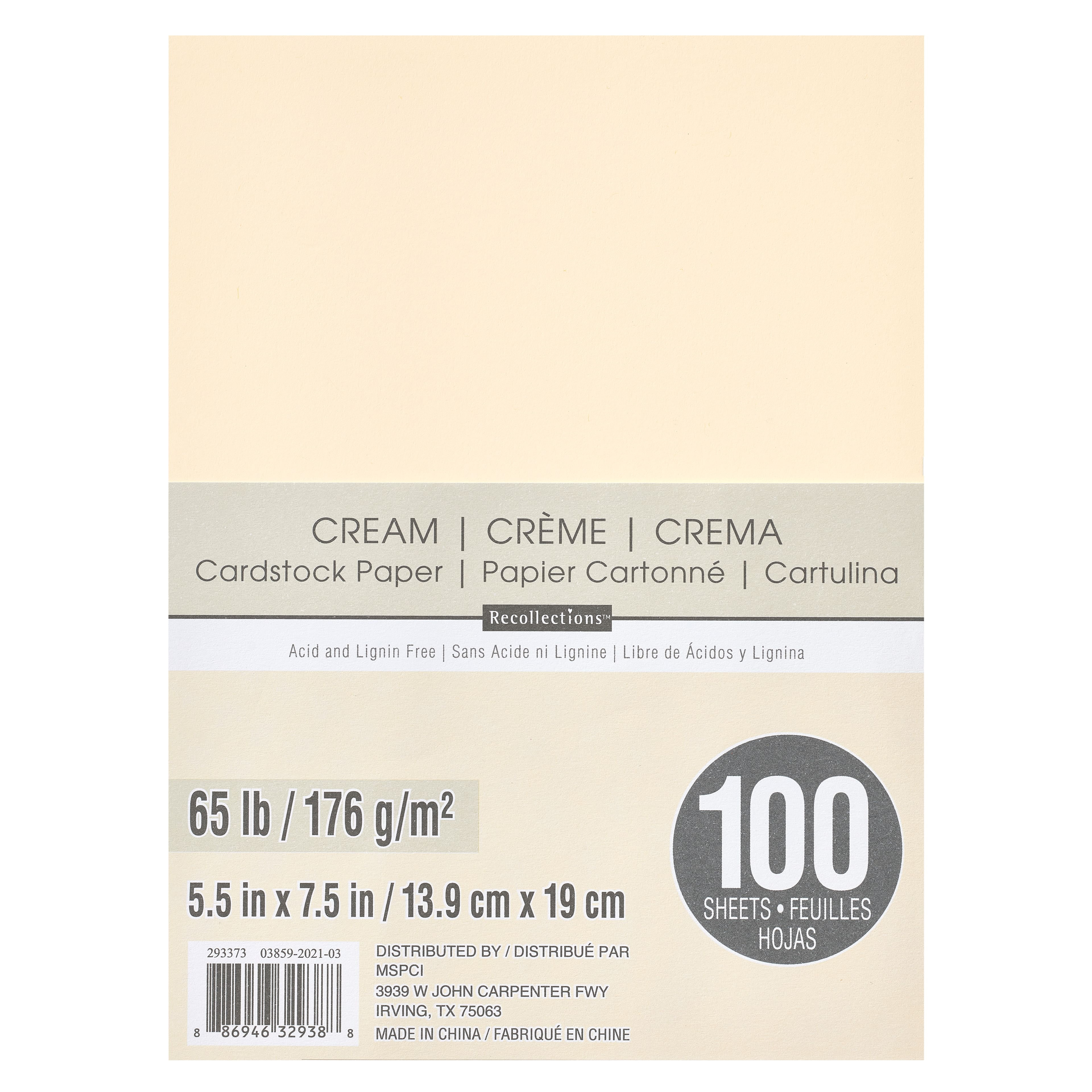 100 Sheets (1,200 total) Cream 5.5" x 7.5" Cardstock Paper by