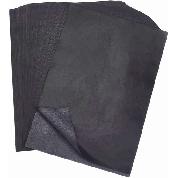 100 Sheets 11.7 x 8.3 Inch Black Transfer Paper Carbon Tracing Paper Rectangle Graphite Canvas Transferring Crafts Pages Accessories
