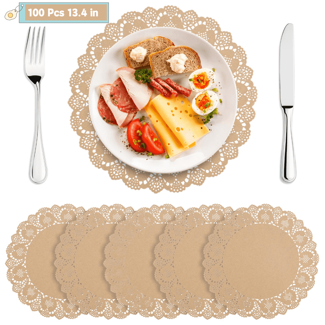 Fkszll, Paper Doilies, 13.4 inch Round Lace Doilies, Brown - Walmart.com