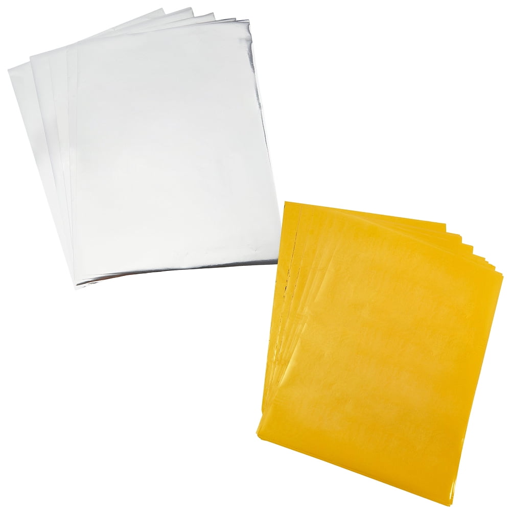 100 Sheets 2 Colors PET Stamping Hot Foil Paper Transfer Foil Paper Elegance Laser Printer Craft Paper Mixed Color 290x207x0.02mm 50 sheets/color