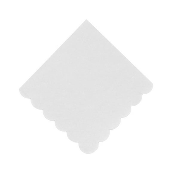 100 Sheets 25CM Scalloped Cocktail Napkin 2 Layers Thick Square Disposable Baby Shower Wedding Birthday Party Dessert Beverage Dinner Paper Napkin