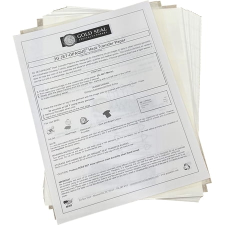 100 Sheets 3G Jet-Opaque Heat Transfer Paper 8.5x11