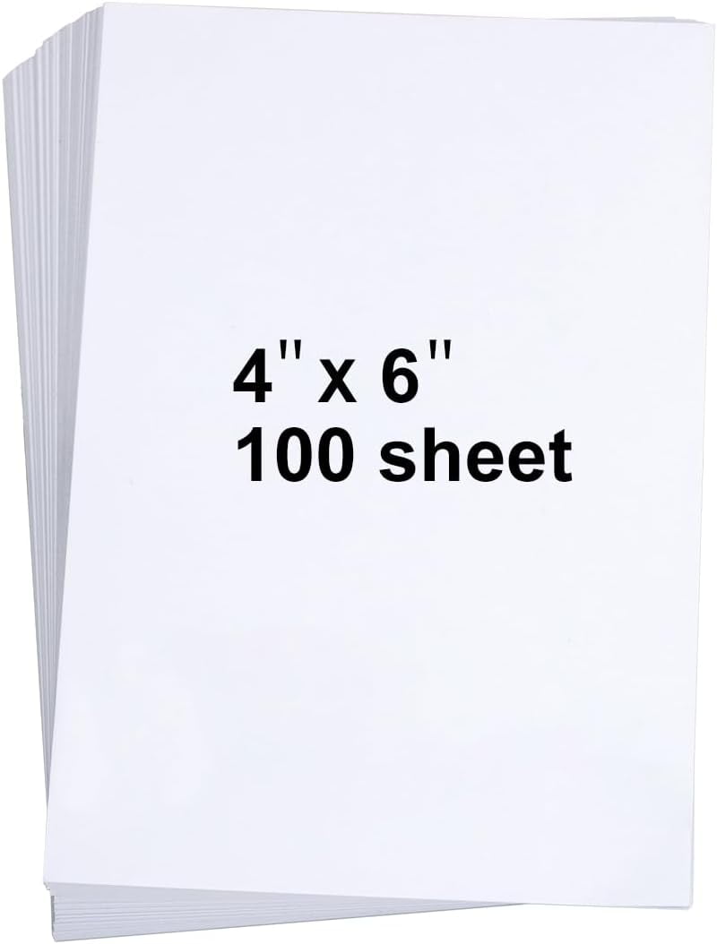 100 Sheets 4" X 6" White Cardstock, Heavyweight Cardstock Sheets Blank